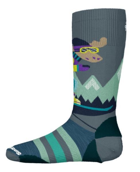 Bilete av Smartwool K Wintersport Full Cushion Mountain Moose Pattern Otc Socks L88 Pewter Blue