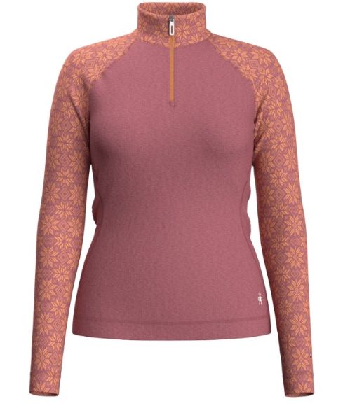 Bilete av Smartwool W Classic Thermal Merino Base Layer 1-4 Zip Boxed P14 Garden Pink Digi Snow