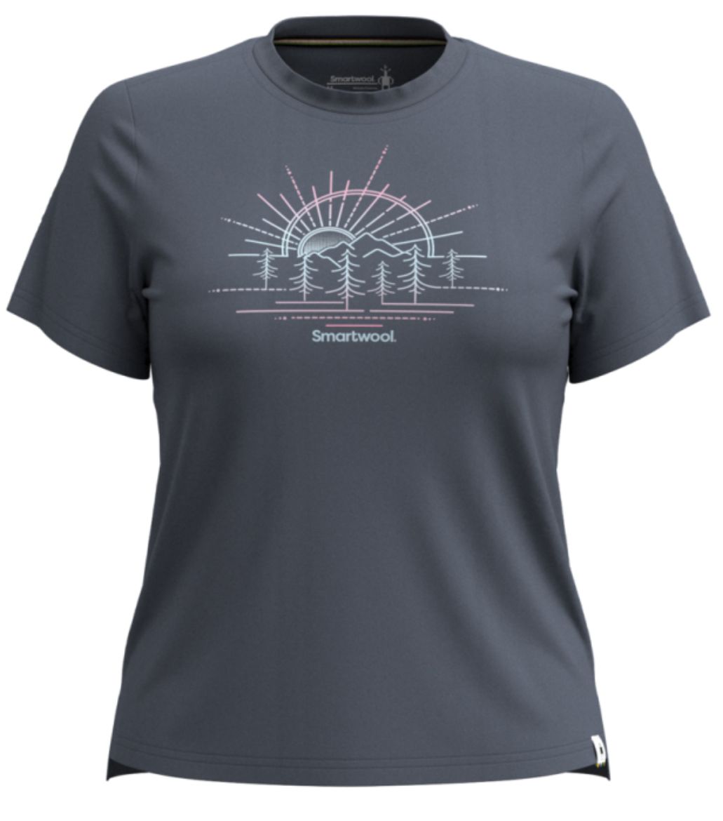 Bilete av Smartwool W Mountain Sol Short Sleeve Graphi P43 Nightfall Blue