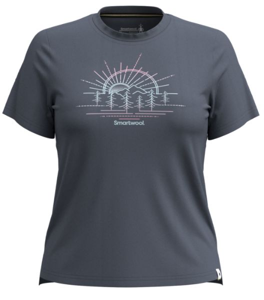 Bilete av Smartwool W Mountain Sol Short Sleeve Graphi P43 Nightfall Blue