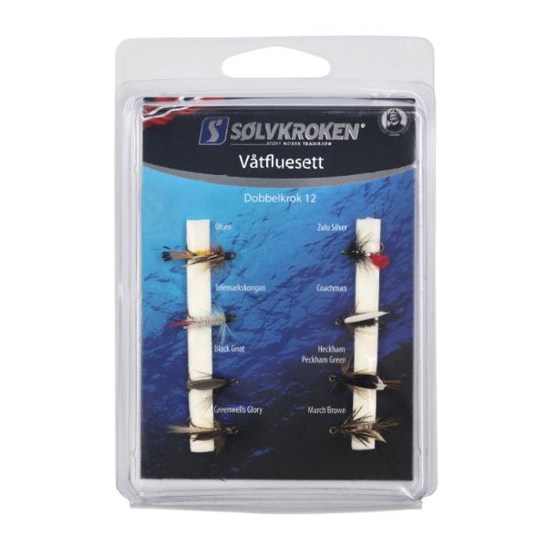 Sølvkroken Våtfluesett Dobb.Krok 12 A 8 8500 Fjell & Fritid 1