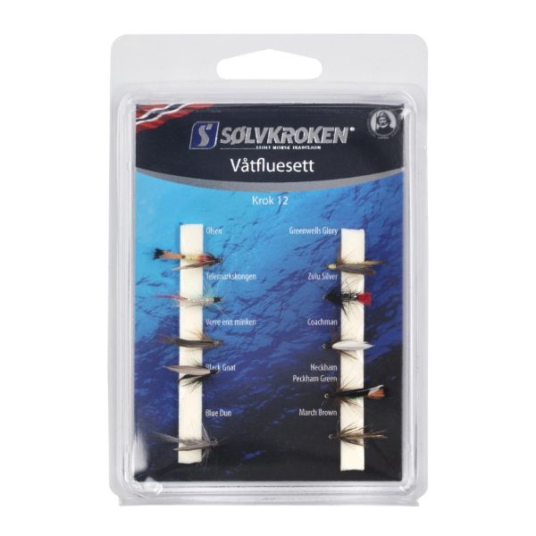 Sølvkroken Våtfluesett    Krok 12    A10 8501 Fjell & Fritid 1