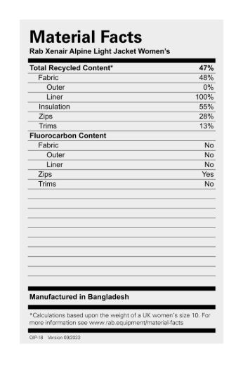 Rab Xenair Alpine Light Jacket Wmns QIP-18 Fjell & Fritid 2